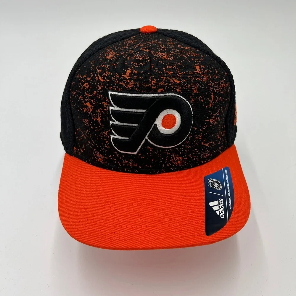 Adidas Philadelphia Flyers NHL Snapback Hat‎ Black Orange Paint Splatter OSFA